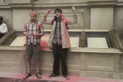 Climate activists hit with felony charges for defacing US Constitution's display case