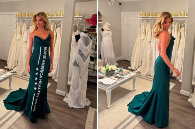 Miss America Abbie Stockard wore 'MAHA' dress designed by Andre Soriano to inaugural ball