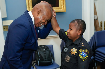Child cancer survivor hailed by Trump sworn in as NYC honorary deputy mayor
