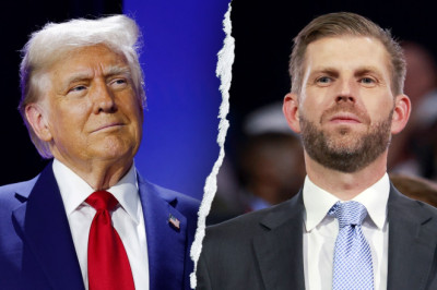 Eric Trump calls his father live on stage during Turning Point event